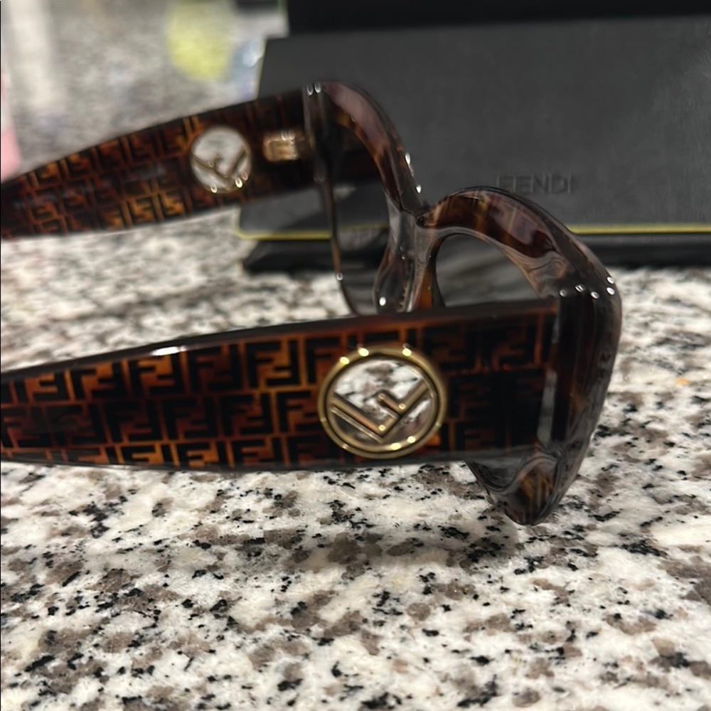 Fendi Brown & Black Havana Sunglasses, “Modern Cat Eye” - Picture 5 of 7